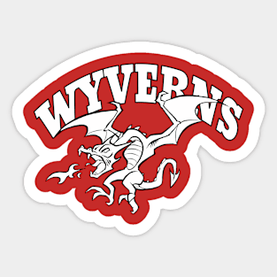 Wyverns mascot (b&w) Sticker